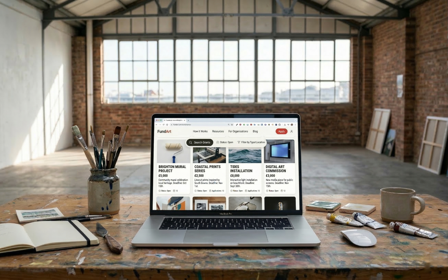 Dashboard showing matched grant applications